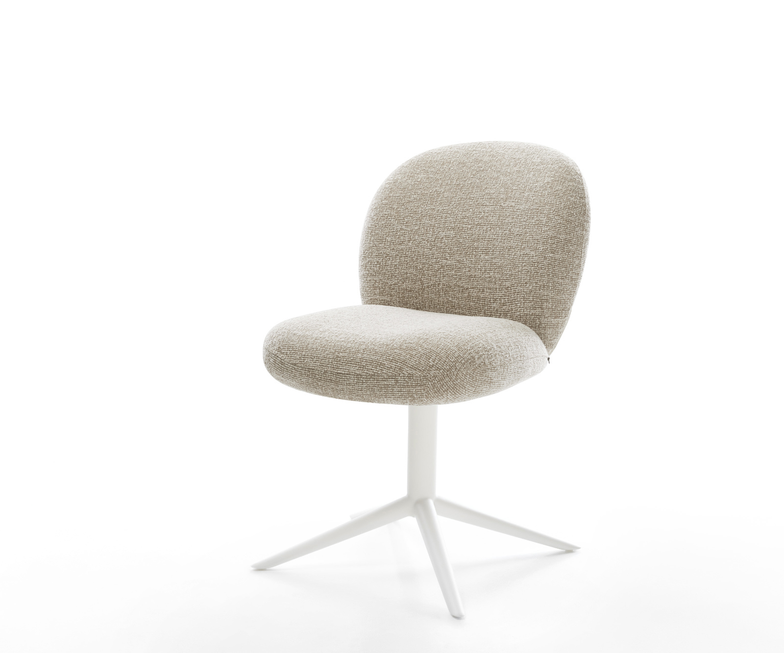 Étkezőszék Nube-Flex szövött szövet puha bézs fehér kereszt láb 360° forgatható billenő zsákrugós matrac