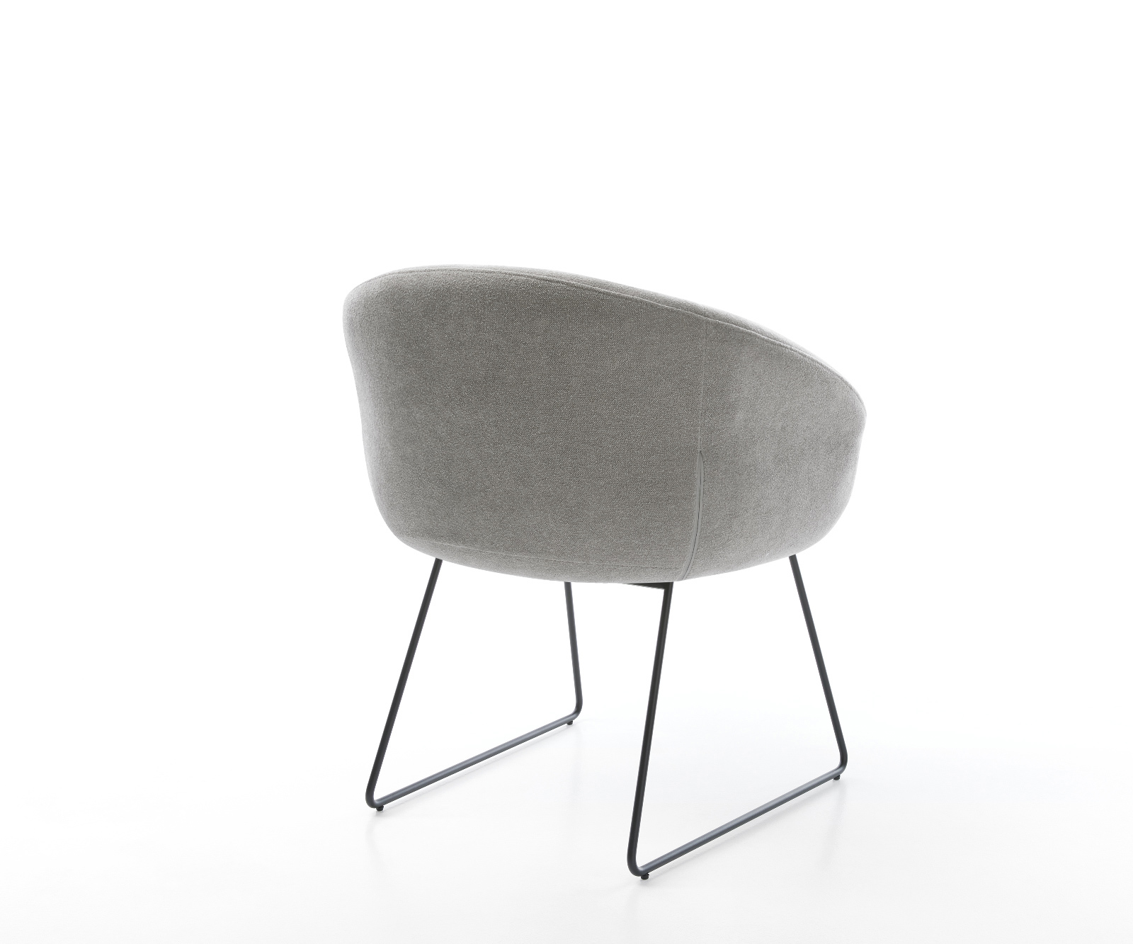 Étkezőszék Vinka-Flex kárpitozott karfás strukturált szövet puha szürke vékony fekete láb zsákrugós - Image 5