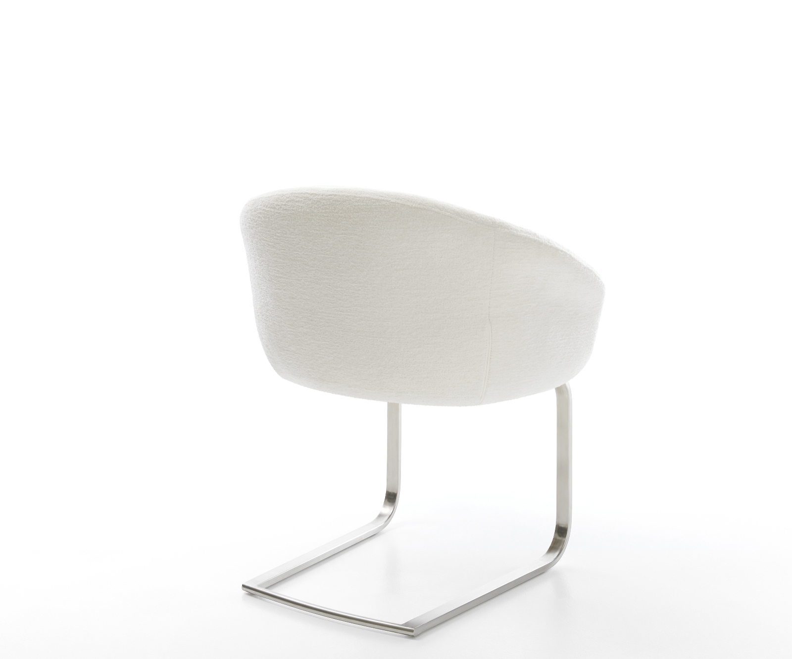 Étkezőszék Vinka-Flex karfás bouclé puha bézs konzolos lapos rozsdamentes acél zsákrugós - Image 5