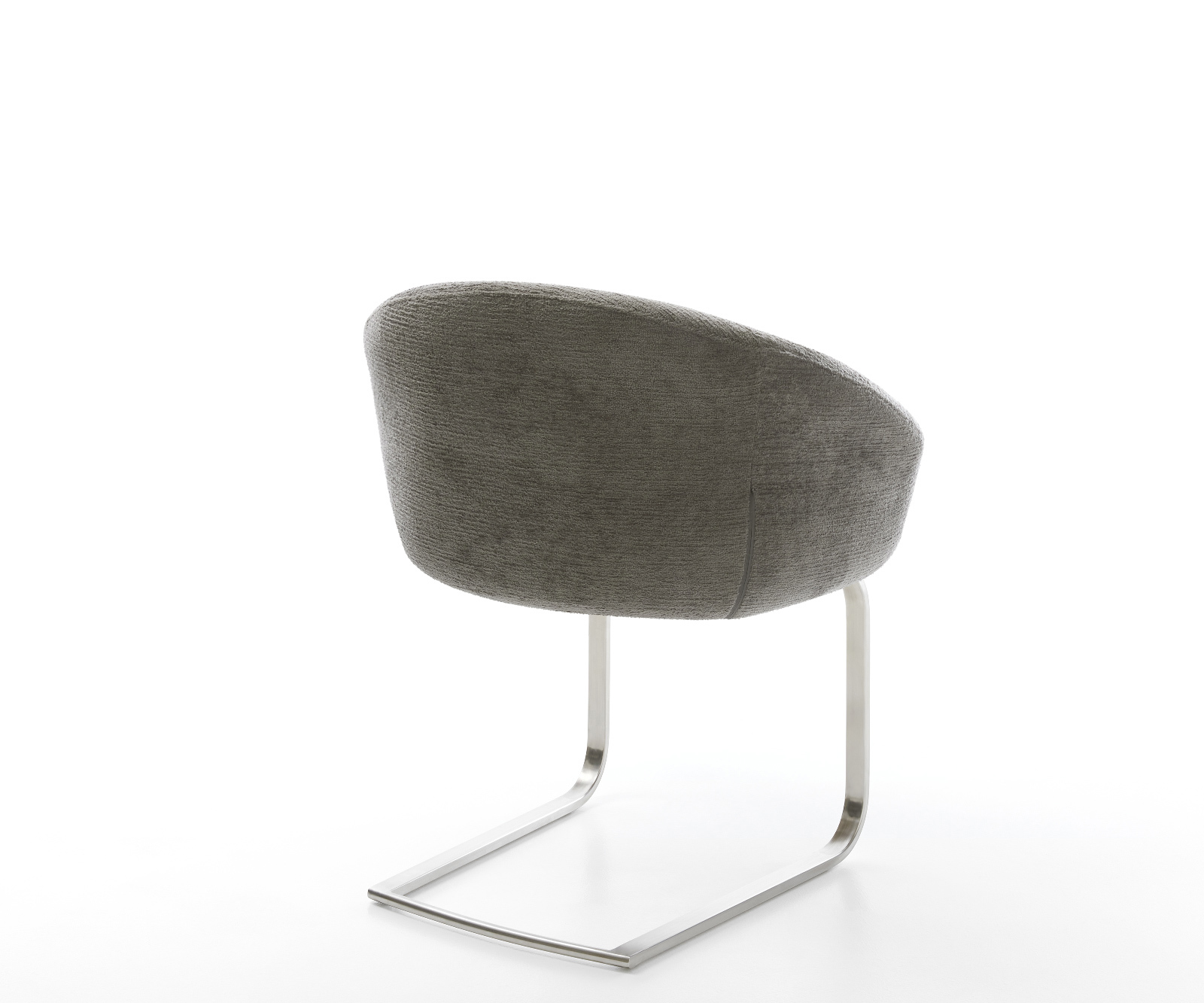 Étkezőszék Vinka-Flex karfás bouclé puha sötét bézs konzolos lapos rozsdamentes acél zsákrugós - Image 5