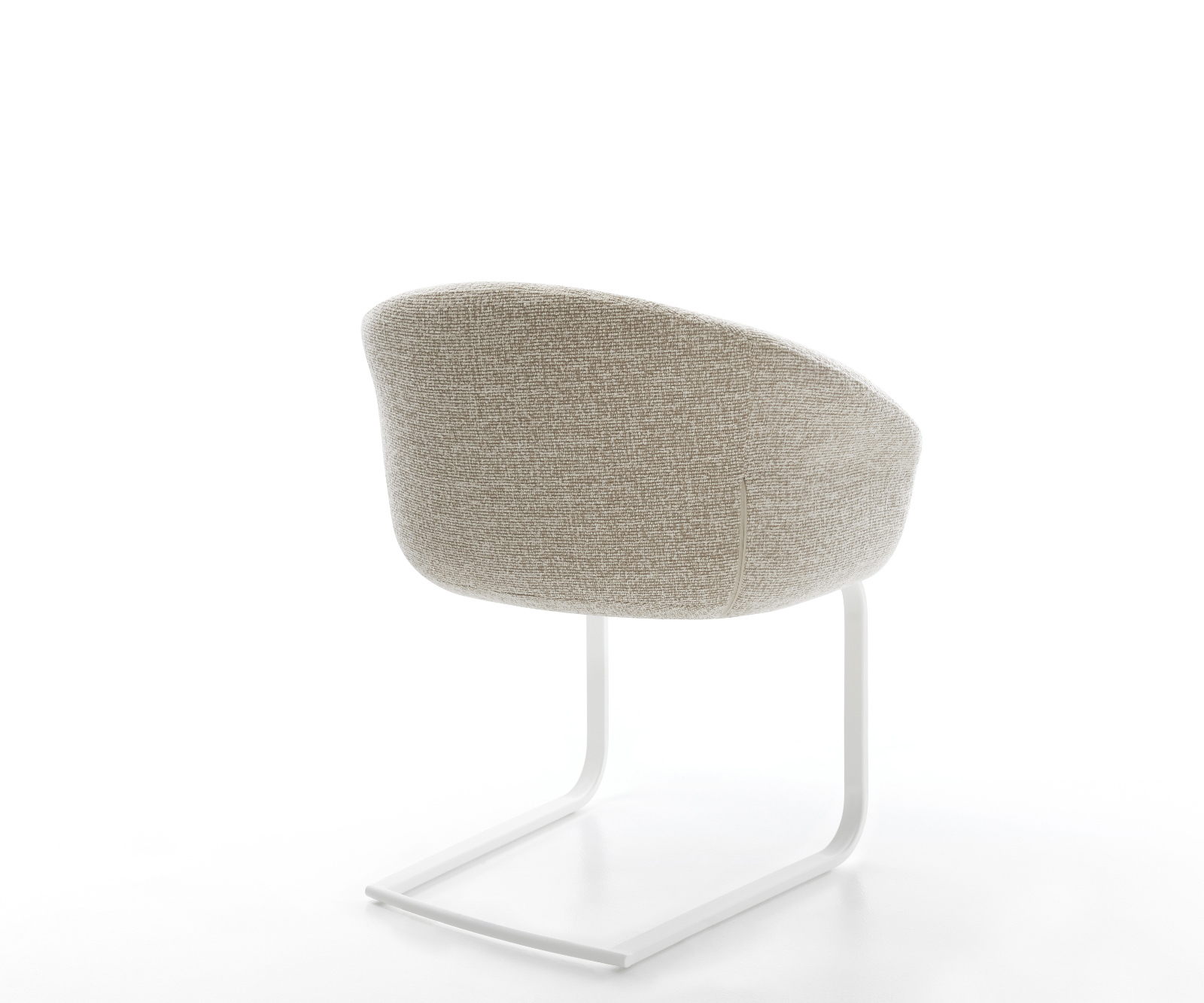 Étkezőszék Vinka-Flex kárpitozott karfás szövetszövet puha bézs konzolos lapos fehér zsákrugós - Image 5