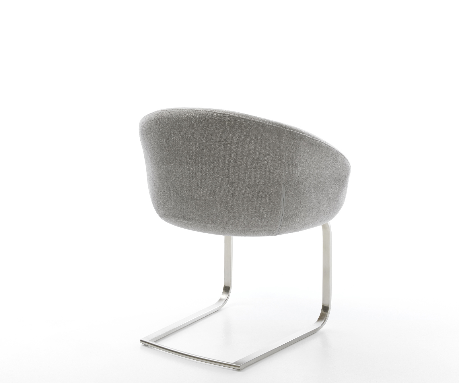 Étkezőszék Vinka-Flex kárpitozott karfás szövött szövet puha szürke konzolos lapos rozsdamentes acél zsákrugós - Image 5