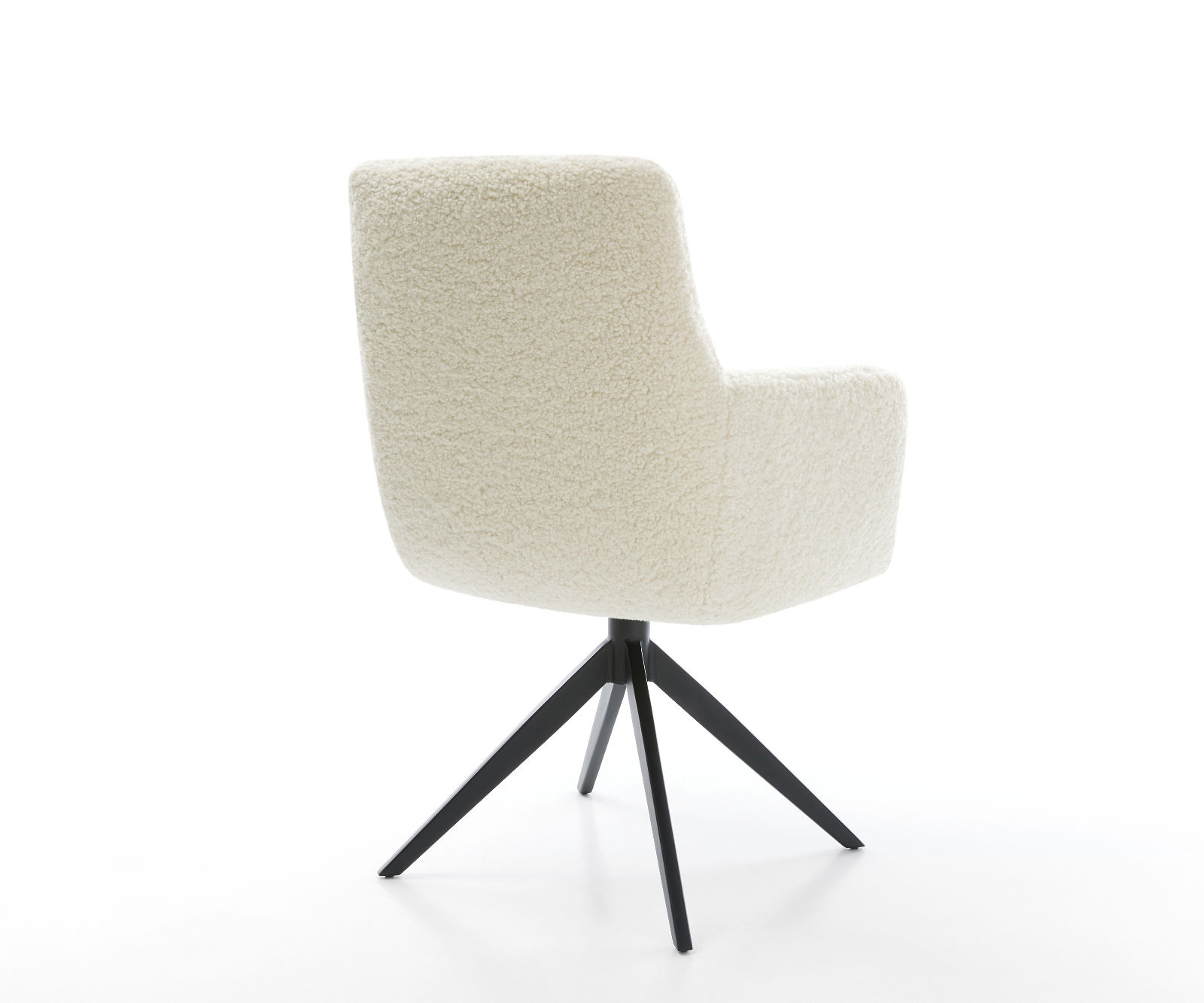 Étkezőszék Heira-Flex karfás teddy szövet bézs kereszt láb széles fekete 360° forgatható billenő funkció zsákrugós matrac - Image 5