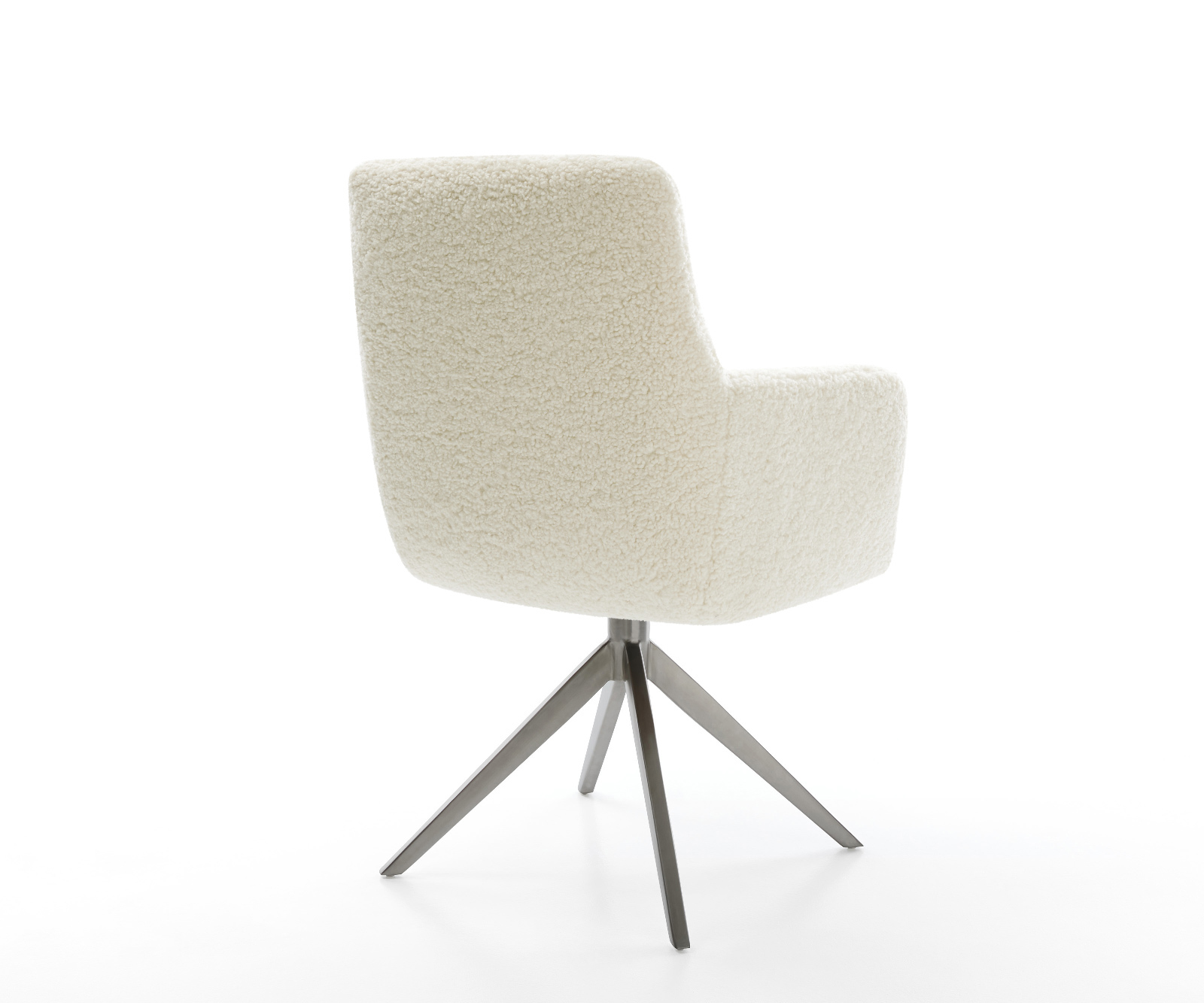 Étkezőszék Heira-Flex karfás teddy szövet bézs kereszt láb széles grafit 360° forgatható billenő zsákrugós matrac - Image 5