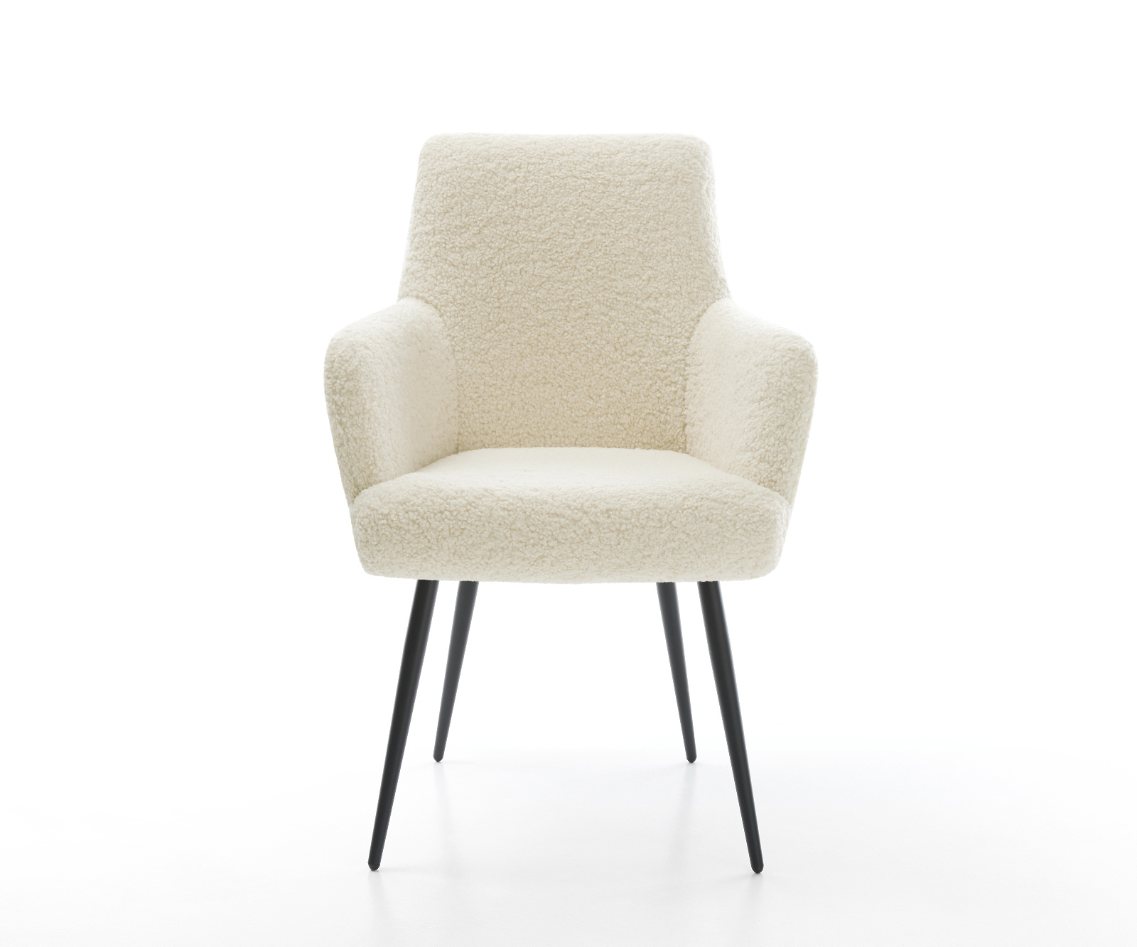 Étkezőszék Heira-Flex karfás teddy szövet bézs 4 lábas kúpos fekete zsákrugós - Image 2