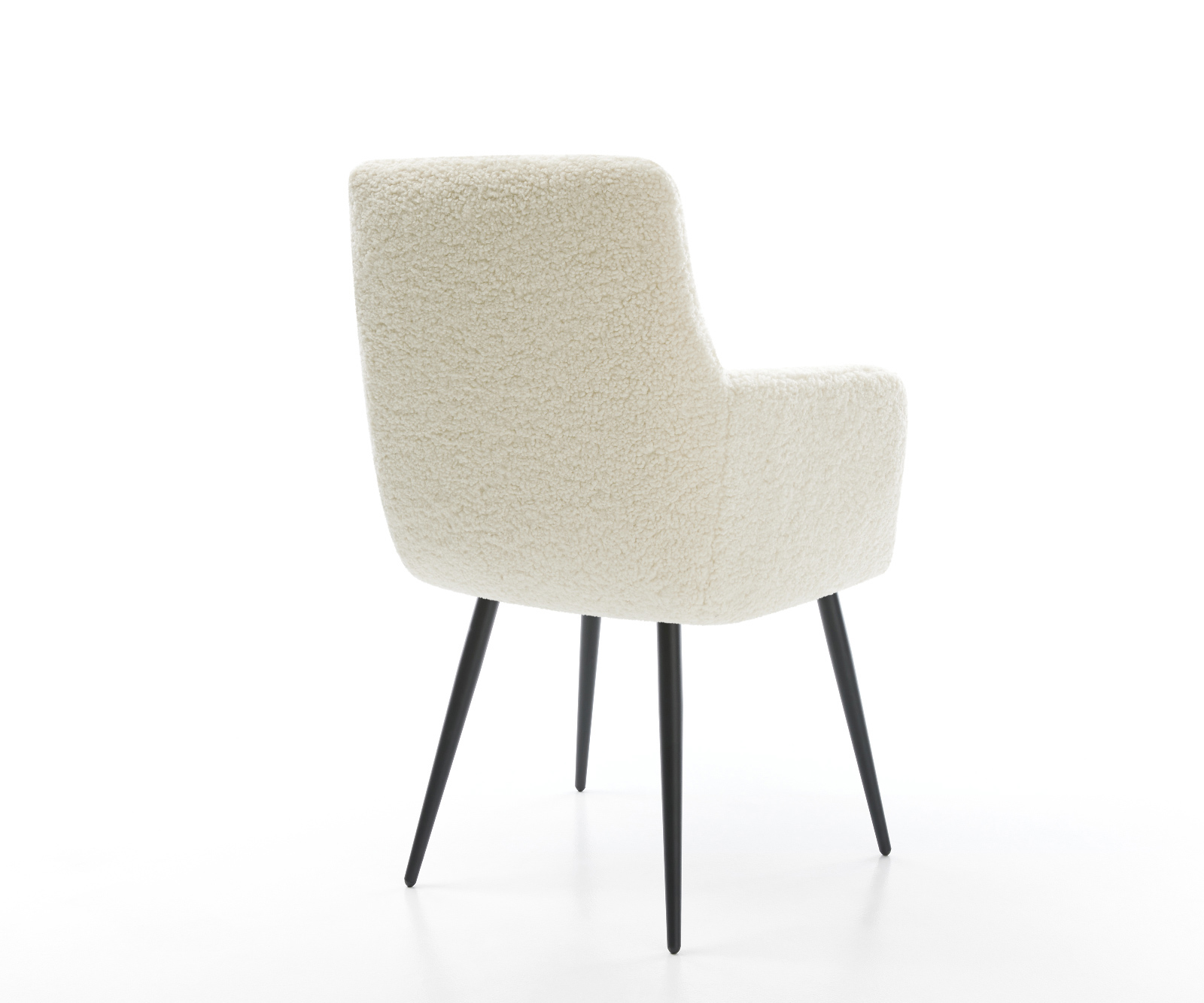 Étkezőszék Heira-Flex karfás teddy szövet bézs 4 lábas kúpos fekete zsákrugós - Image 5