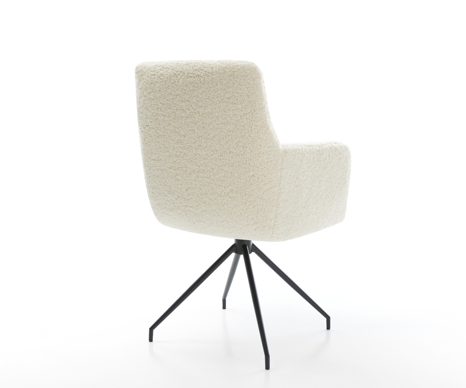 Étkezőszék Heira-Flex karfás teddy szövet bézs kúpos kereszt láb fekete zsákrugós - Image 5