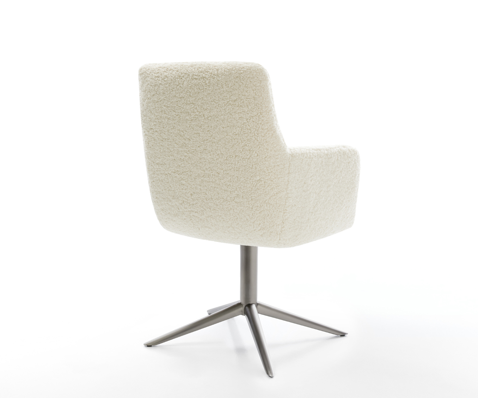 Étkezőszék Heira-Flex karfás teddy szövet bézs kereszt láb grafit 360° forgatható billenő zsákrugós matrac - Image 5