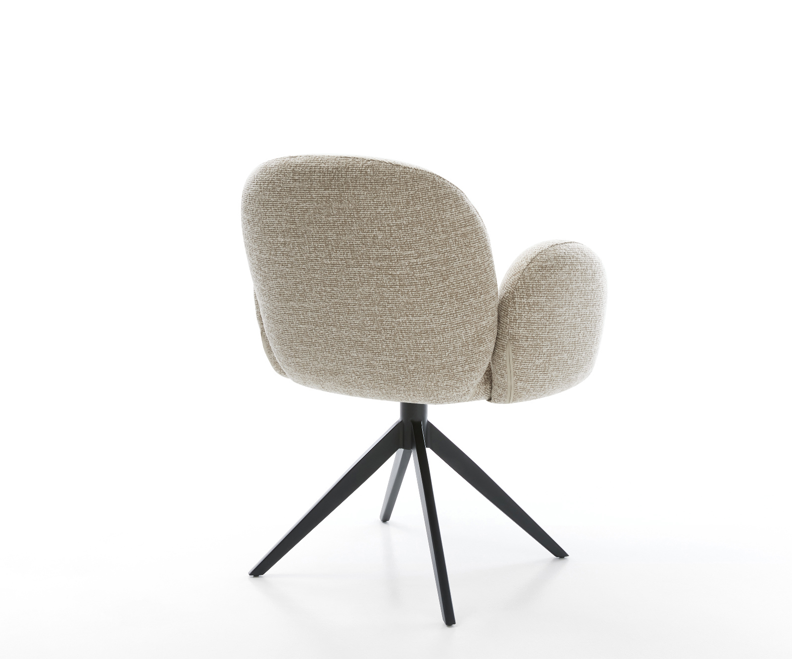 Étkezőszék Nube-Flex karfás szövetszövet puha bézs kereszt láb széles fekete 360° forgatható billenő zsákrugós matrac - Image 5