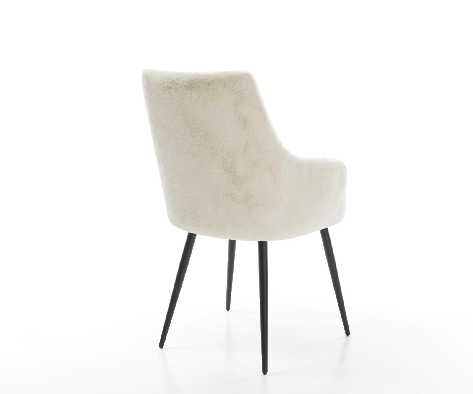 Étkezőszék Alja-Flex karfás plüss krémfehér 4 lábas kúpos fekete zsákrugós - Image 5