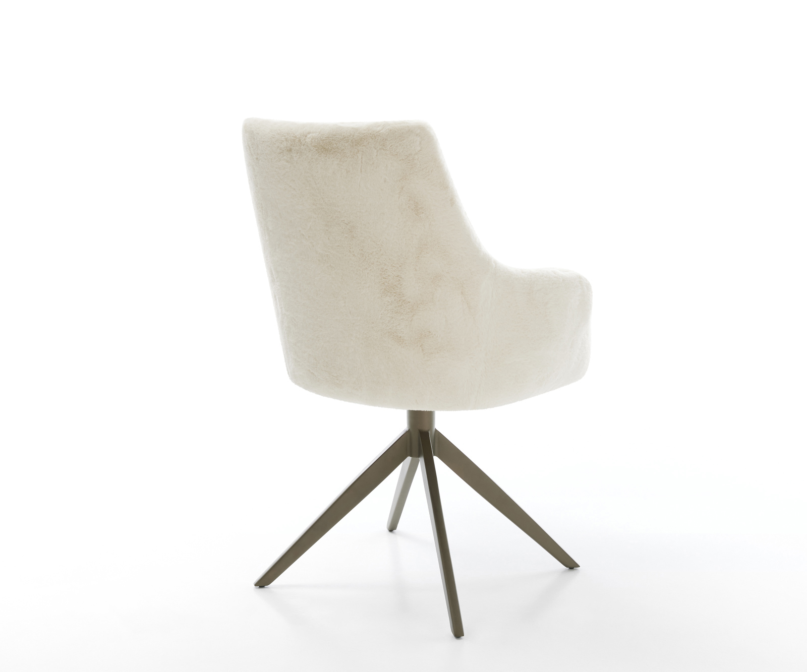 Étkezőszék Alja-Flex karfás plüss krémfehér kereszt láb széles titán színű 360° forgatható billenő zsákrugós - Image 5