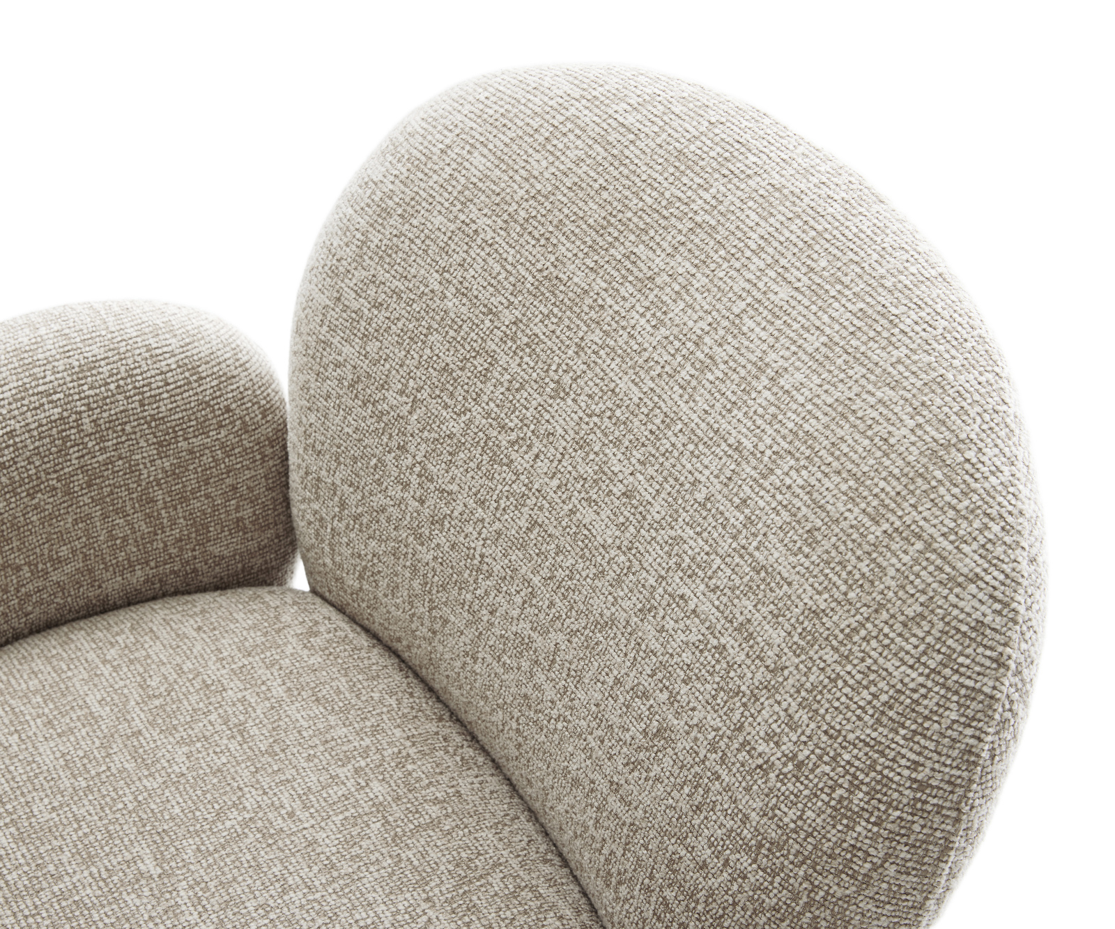 Étkezőszék Nube-Flex karfás szövetszövet puha bézs kereszt láb széles titán színű 360° forgatható billenő zsákrugós matrac - Image 4