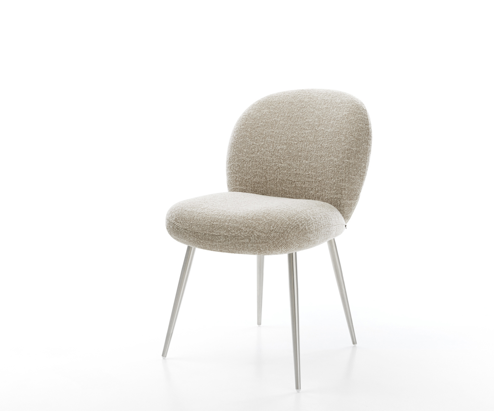 Étkezőszék Nube-Flex szövött szövet puha bézs 4 láb kúpos rozsdamentes acél zsákrugó