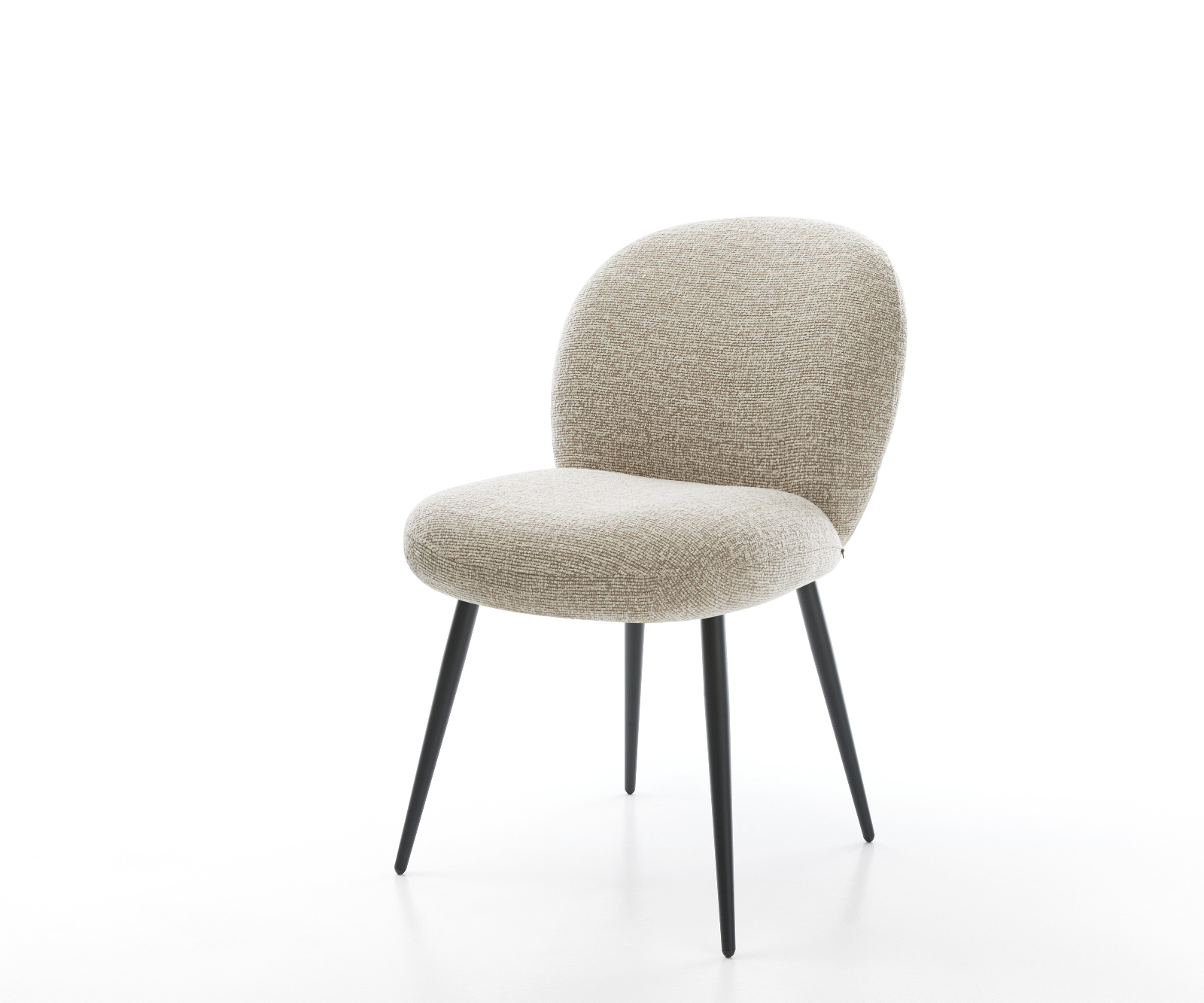 Étkezőszék Nube-Flex szövött szövet puha bézs 4 láb kúpos fekete zsákrugó