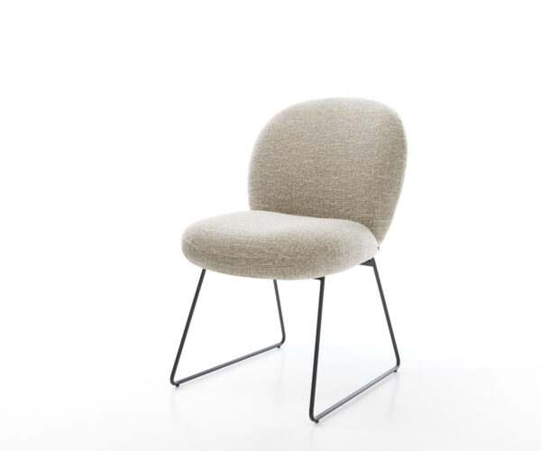 Étkezőszék Nube-Flex szövött szövet puha bézs vékony láb fekete zsákrugó