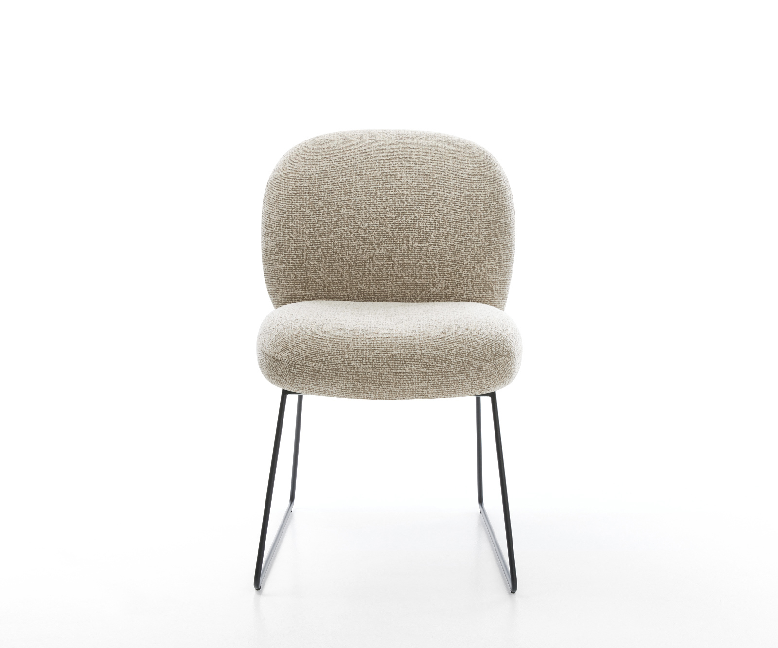 Étkezőszék Nube-Flex szövött szövet puha bézs vékony láb fekete zsákrugó - Image 2