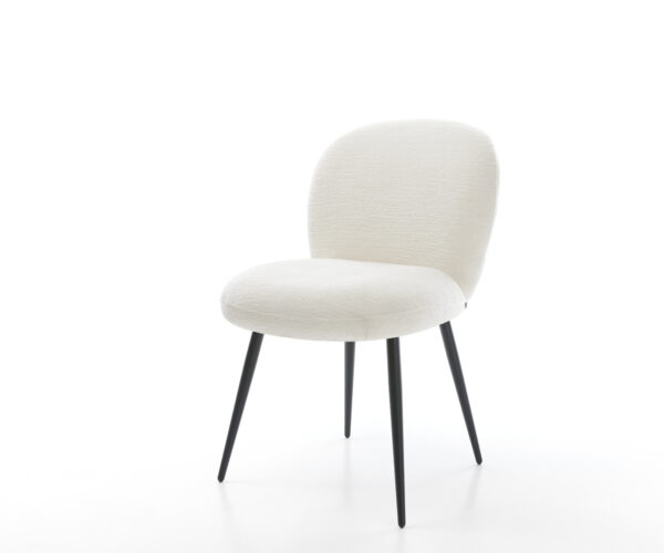 Étkezőszék Nube-Flex bouclé puha bézs 4 láb kúpos fekete zsákrugó