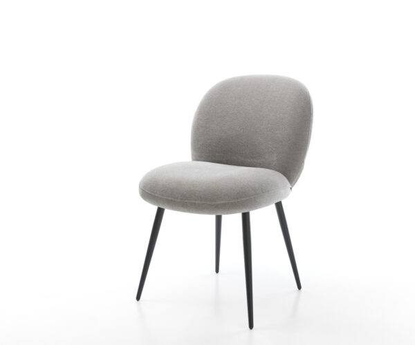 Étkezőszék Nube-Flex strukturált szövet puha szürke 4 láb kúpos fekete zsákrugó