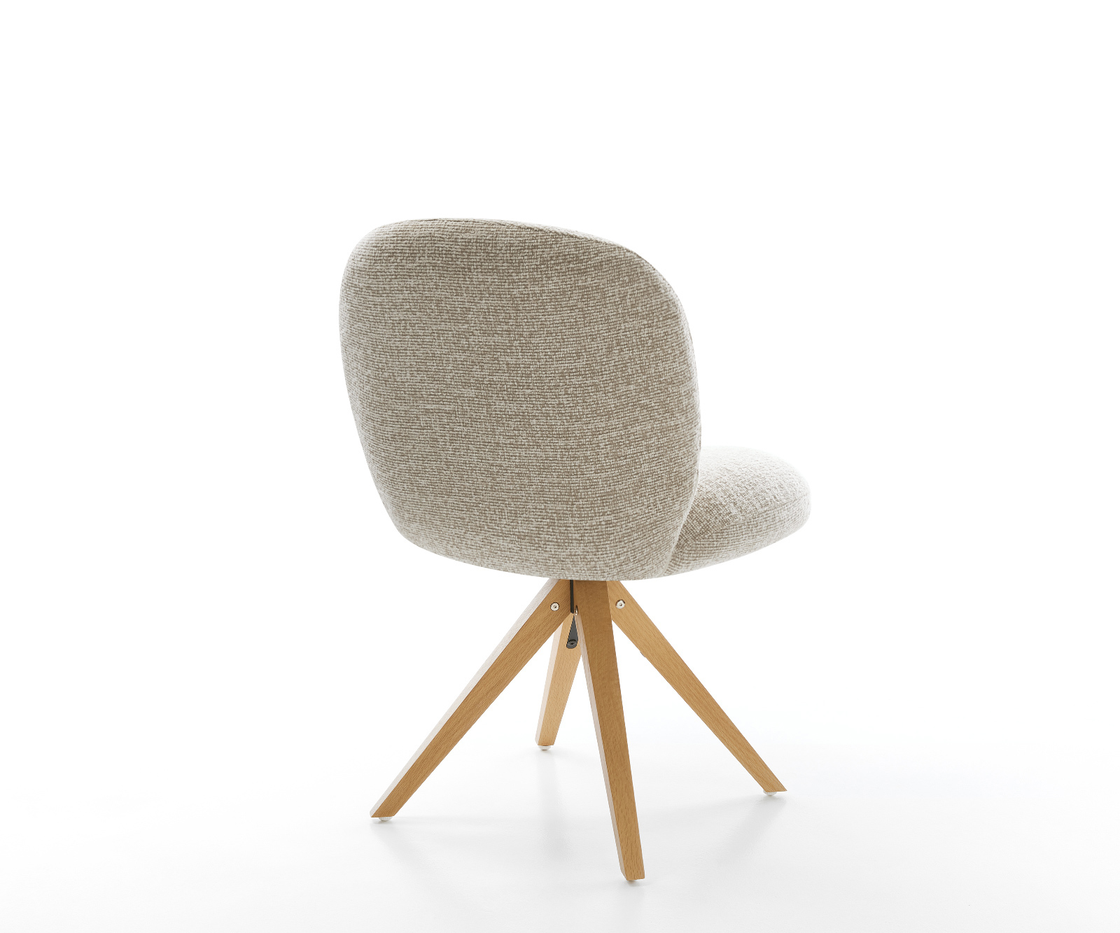 Étkezőszék Nube-Flex szövött szövet puha bézs fa láb szögletes természetes 180° forgatható zsákrugó - Image 5