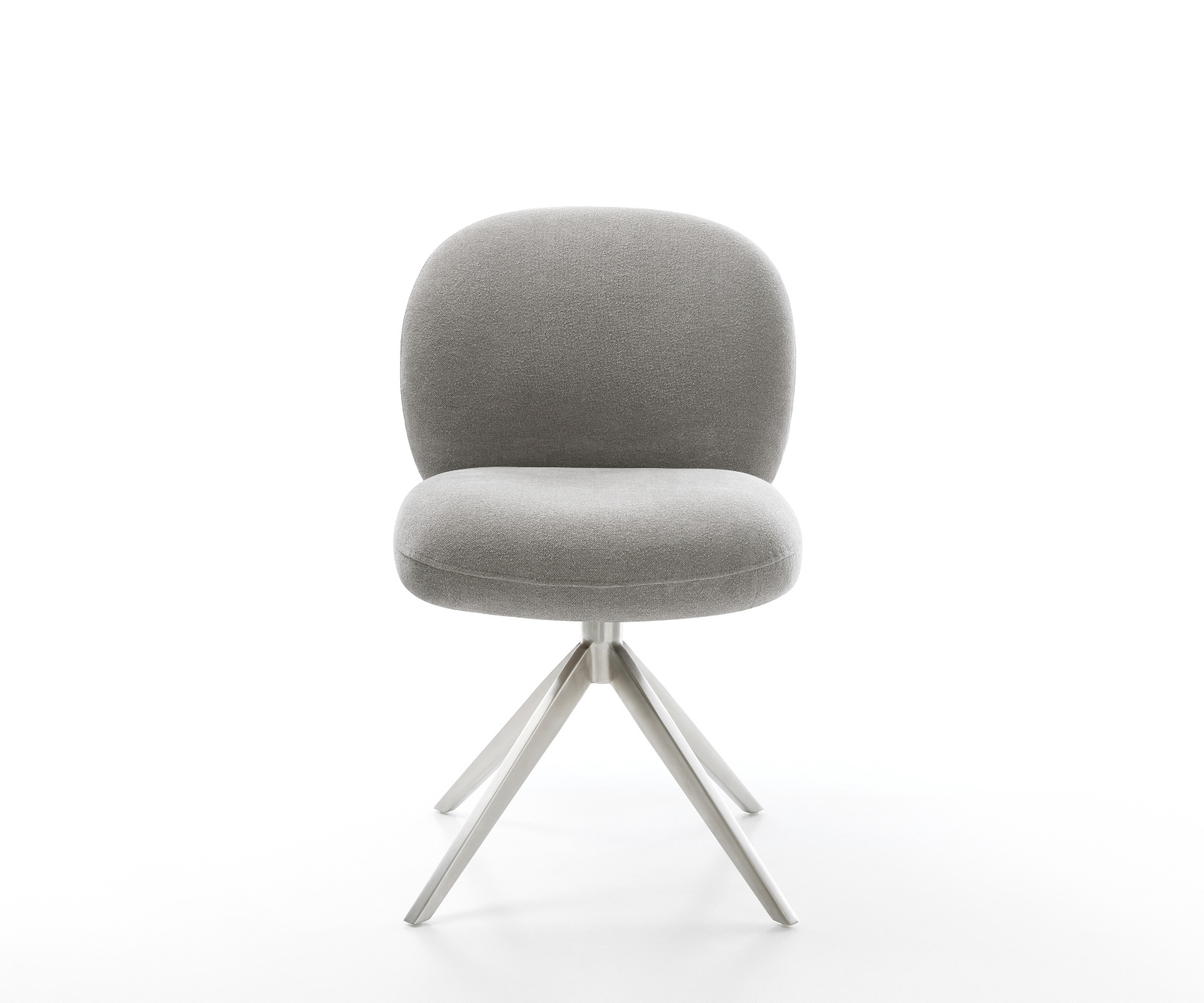 Étkezőszék Nube-Flex strukturált szövet puha szürke kereszt láb széles rozsdamentes acél 360°-ban forgatható billenő funkció zsákrugós matrac - Image 2