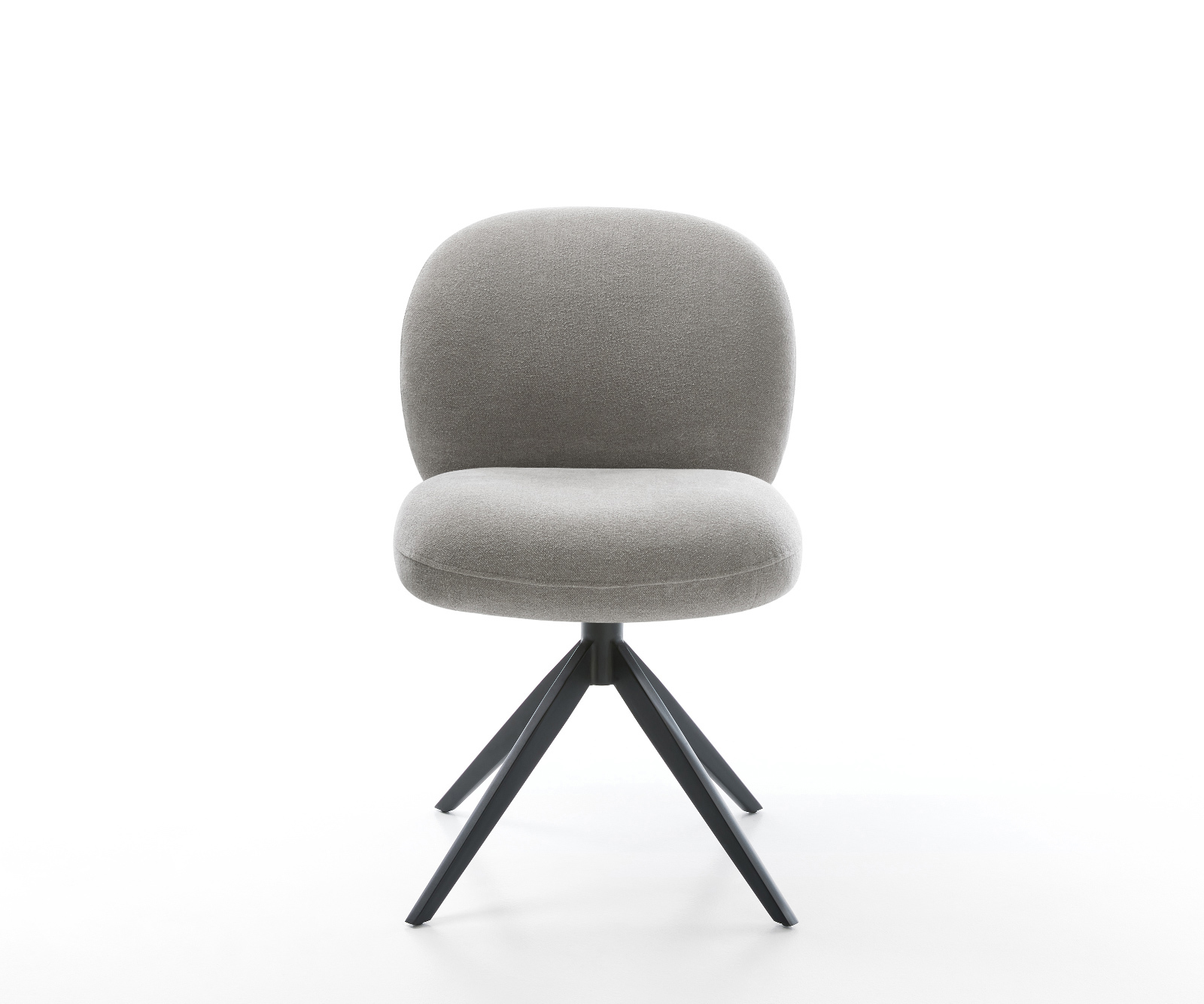 Étkezőszék Nube-Flex strukturált szövet puha szürke kereszt láb széles fekete 360° forgatható billenő zsákrugós matrac - Image 2