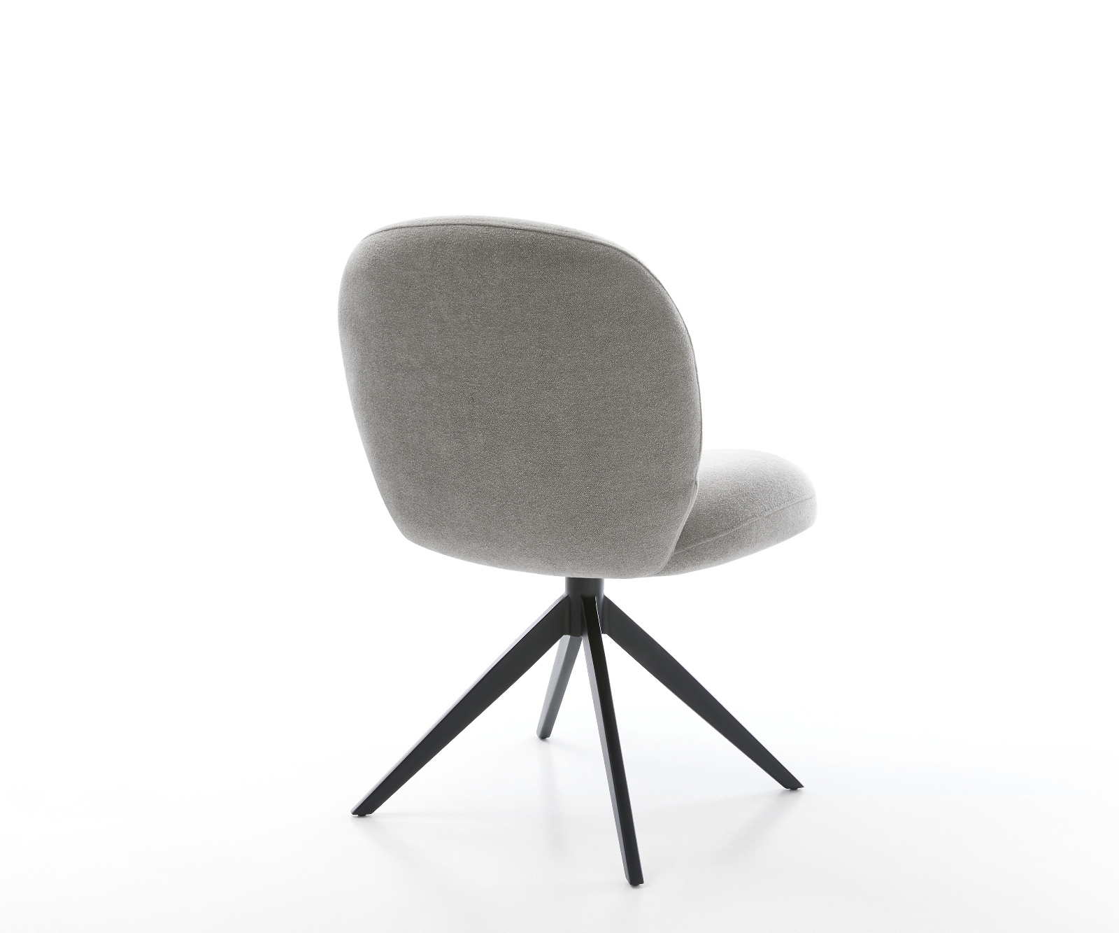 Étkezőszék Nube-Flex strukturált szövet puha szürke kereszt láb széles fekete 360° forgatható billenő zsákrugós matrac - Image 5