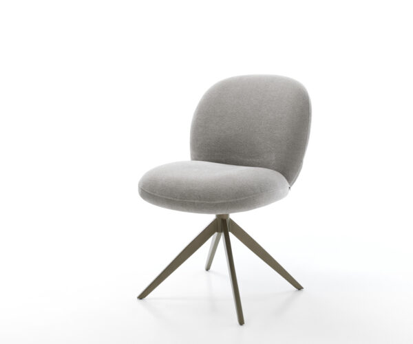 Étkezőszék Nube-Flex strukturált szövet puha szürke kereszt láb széles titán színű hatvan fokban forgatható billenő zsákrugós matrac