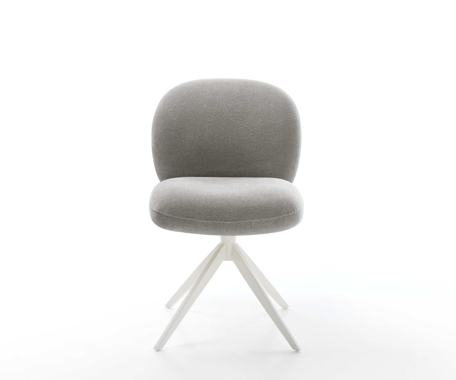 Étkezőszék Nube-Flex strukturált szövet puha szürke kereszt láb széles fehér 360° forgatható billenő zsákrugó - Image 2