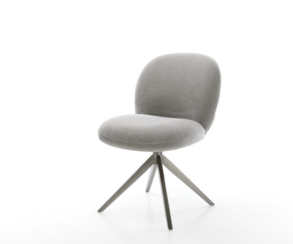 Étkezőszék Nube-Flex strukturált szövet puha szürke kereszt láb széles grafit 360° forgatható billenő zsákrugó