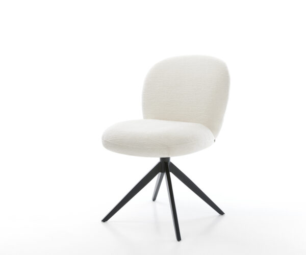 Étkezőszék Nube-Flex bouclé puha bézs kereszt láb széles fekete 360° forgatható billenő zsákrugó