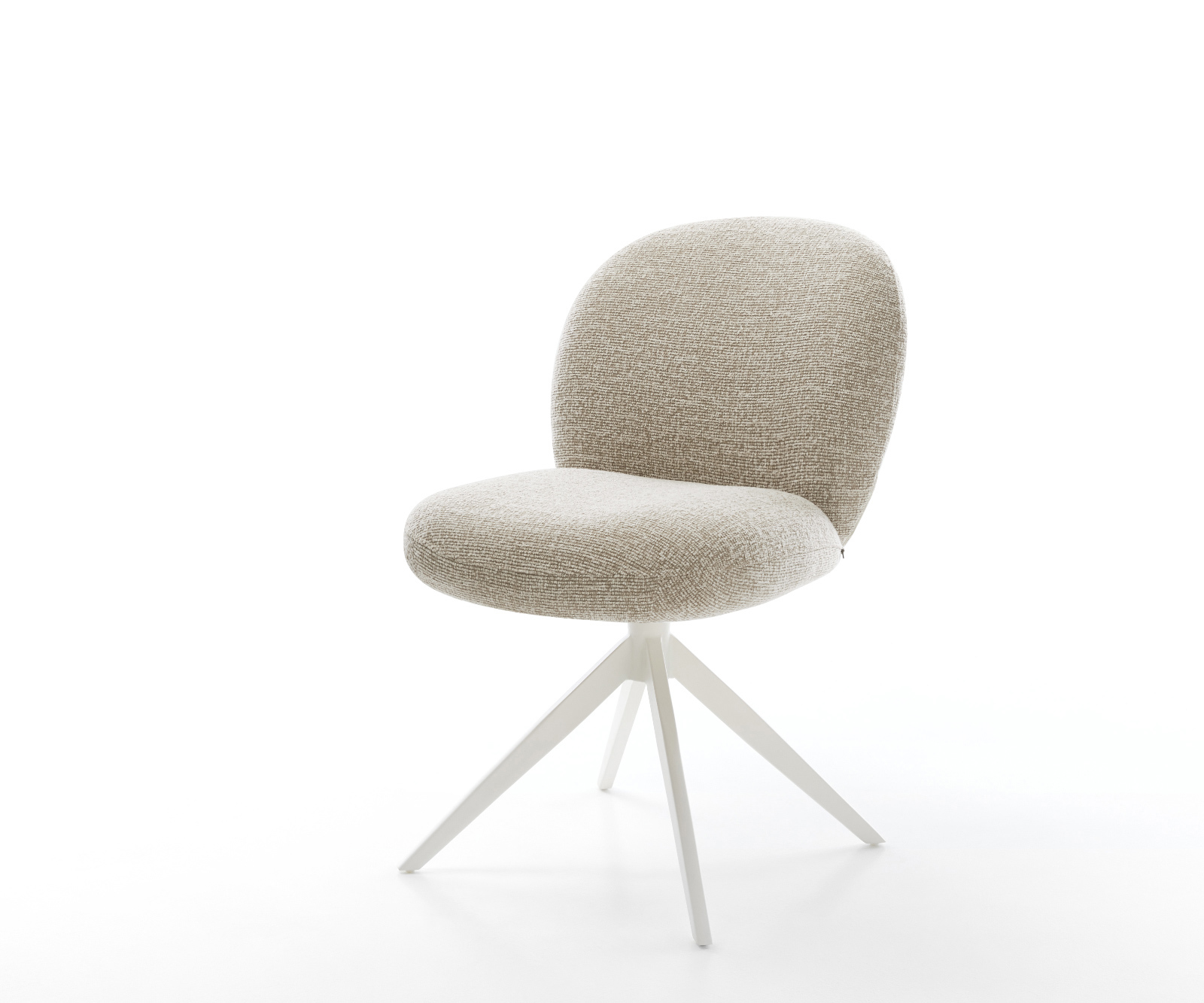 Étkezőszék Nube-Flex szövött szövet puha bézs kereszt láb széles fehér 360° forgatható billenő zsákrugós matrac