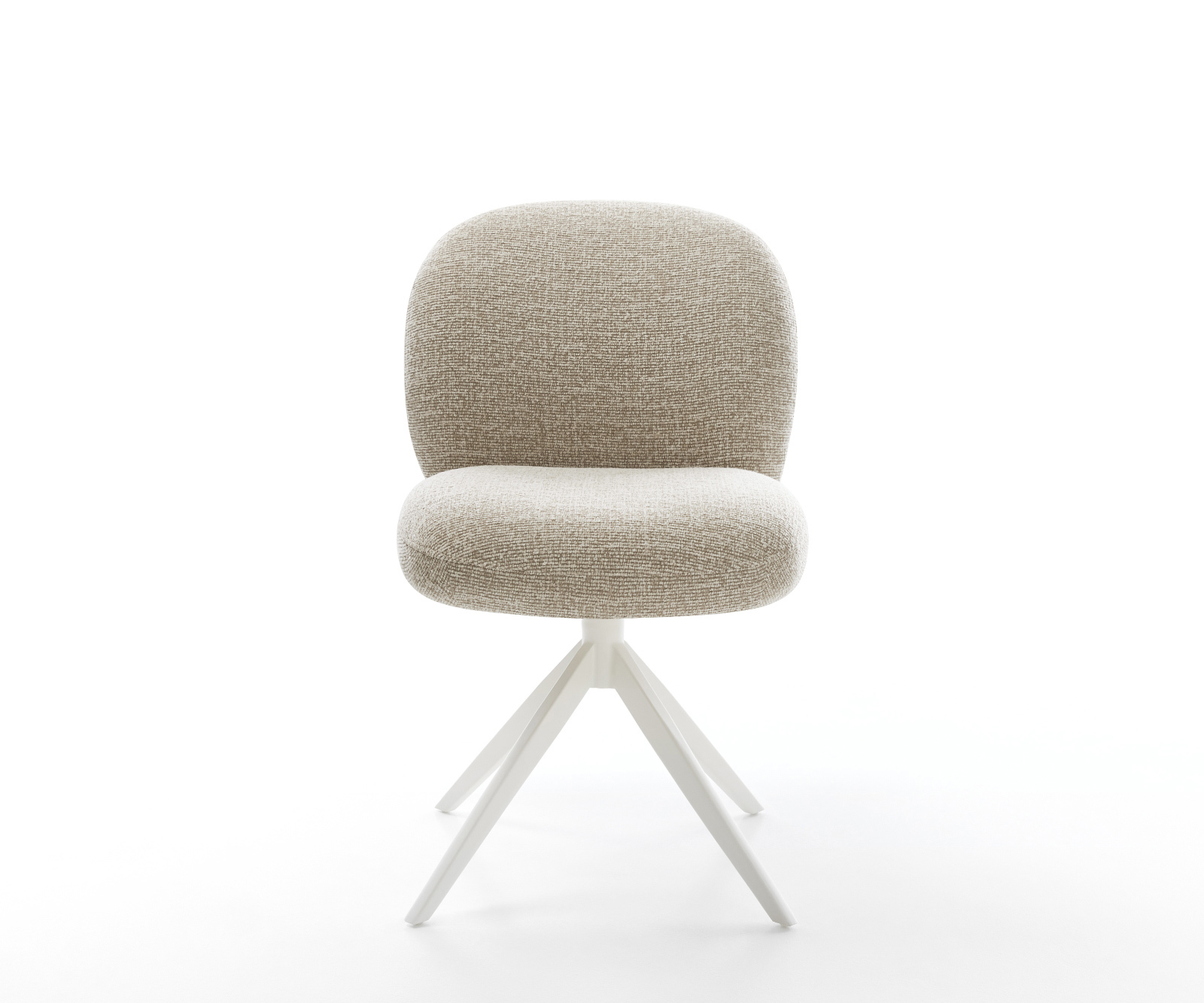 Étkezőszék Nube-Flex szövött szövet puha bézs kereszt láb széles fehér 360° forgatható billenő zsákrugós matrac - Image 2