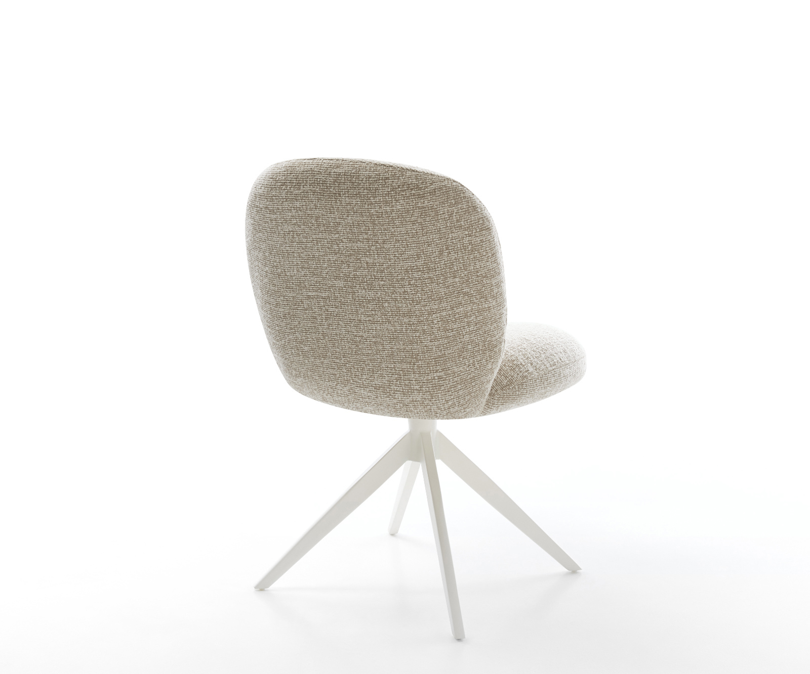 Étkezőszék Nube-Flex szövött szövet puha bézs kereszt láb széles fehér 360° forgatható billenő zsákrugós matrac - Image 5