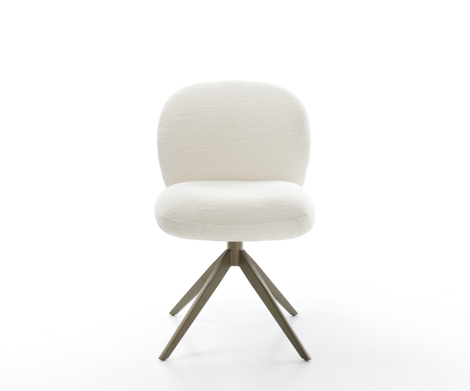 Étkezőszék Nube-Flex bouclé puha bézs kereszt láb széles titánszínű hatás 360°-ban forgatható billenő zsákrugós matrac - Image 2