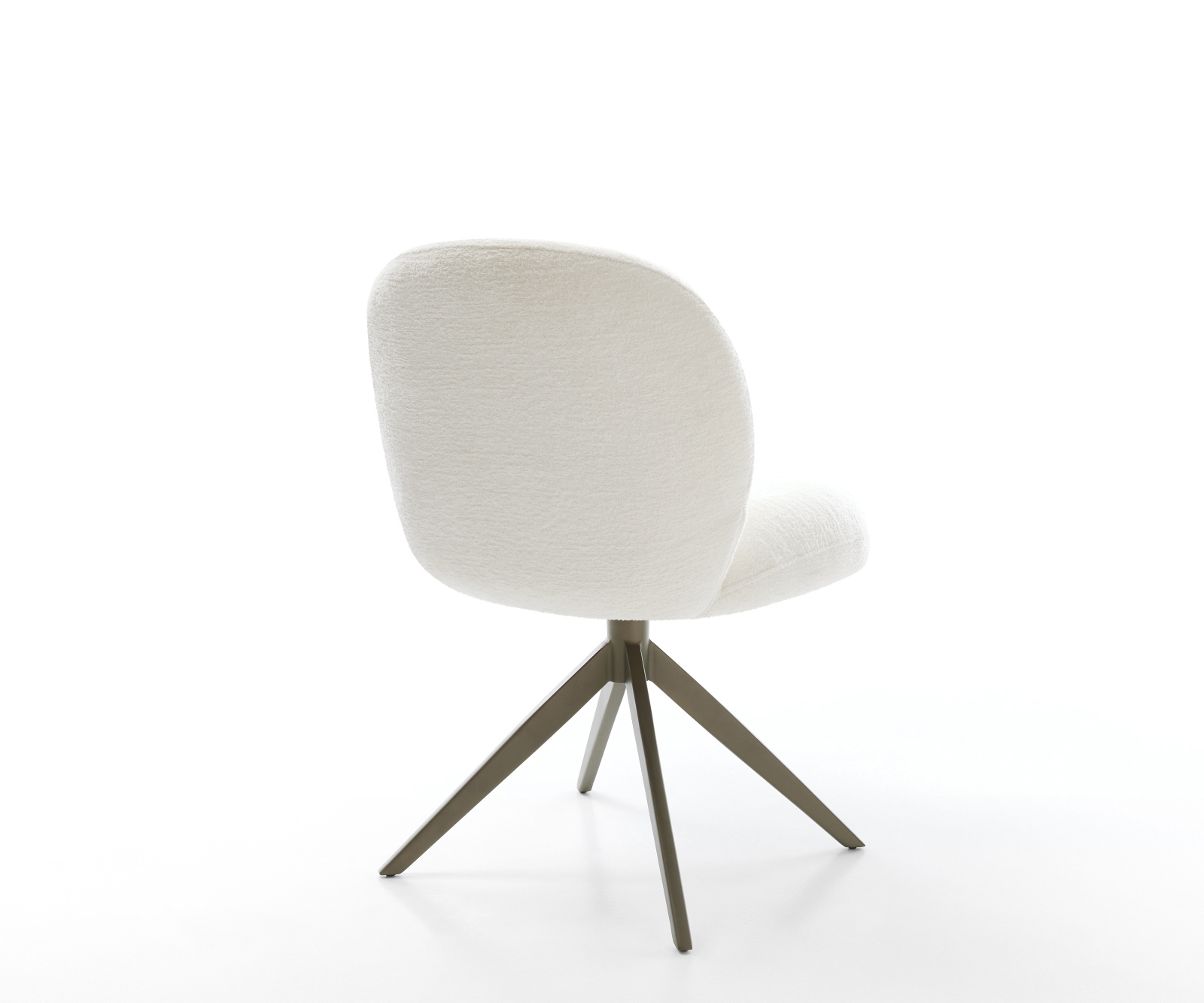 Étkezőszék Nube-Flex bouclé puha bézs kereszt láb széles titánszínű hatás 360°-ban forgatható billenő zsákrugós matrac - Image 5