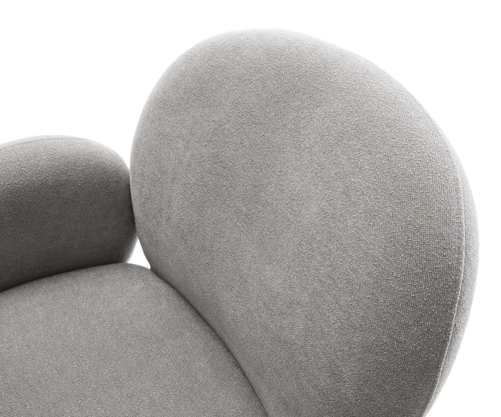 Étkezőszék Nube-Flex karfás strukturált szövet puha szürke kereszt láb kúpos rozsdamentes acél zsákrugós - Image 4