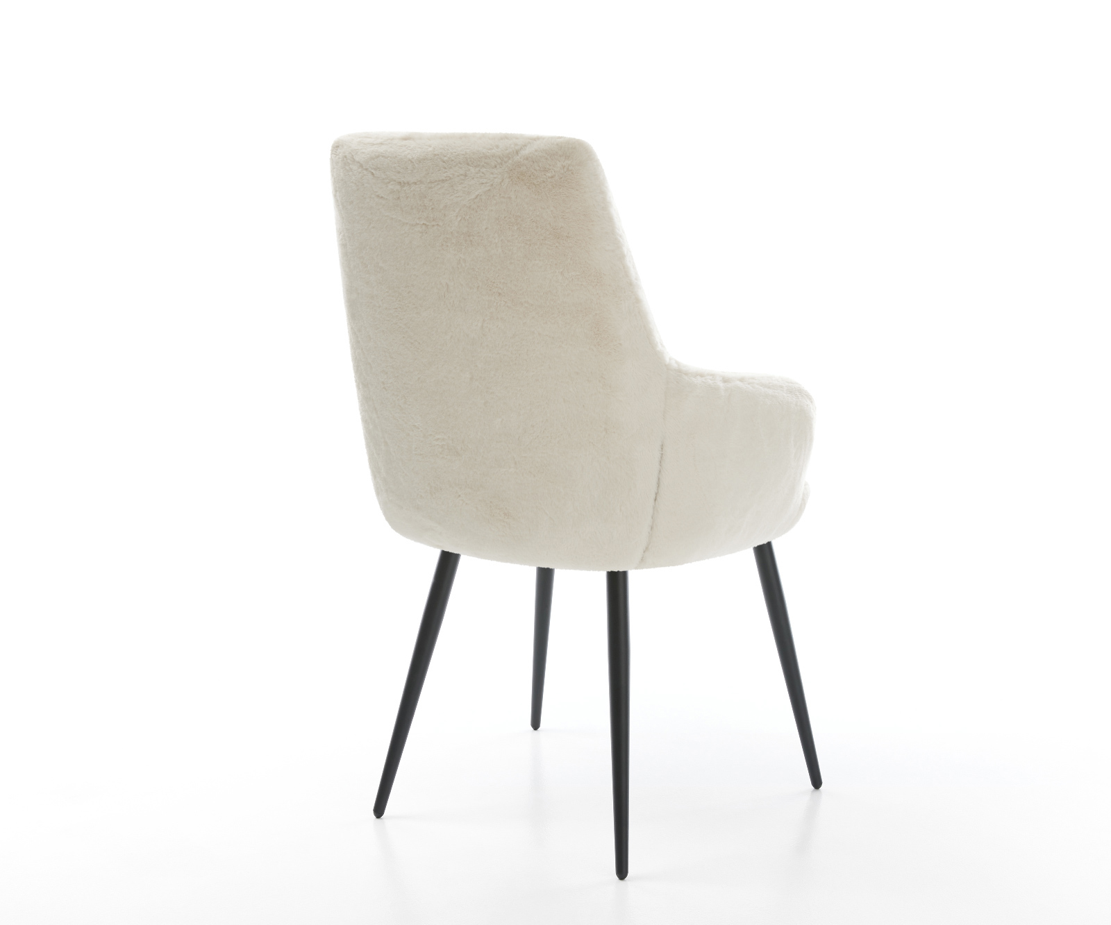 Étkezőszék Zelia-Flex karfás plüss krémfehér 4 lábas kúpos fekete zsákrugós - Image 5