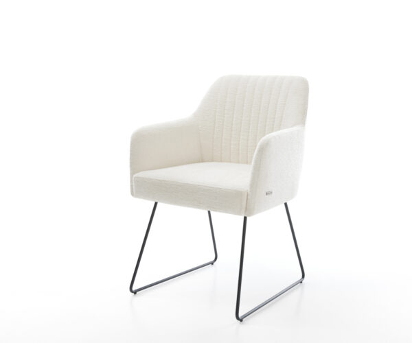 Étkezőszék Greg-Flex bouclé puha bézs vékony láb fekete zsákrugó