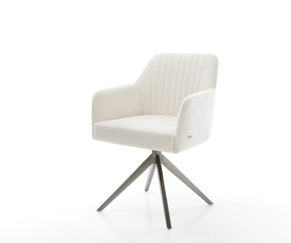 Étkezőszék Greg-Flex bouclé puha bézs kereszt láb széles grafit 360° forgatható billenő zsákrugó