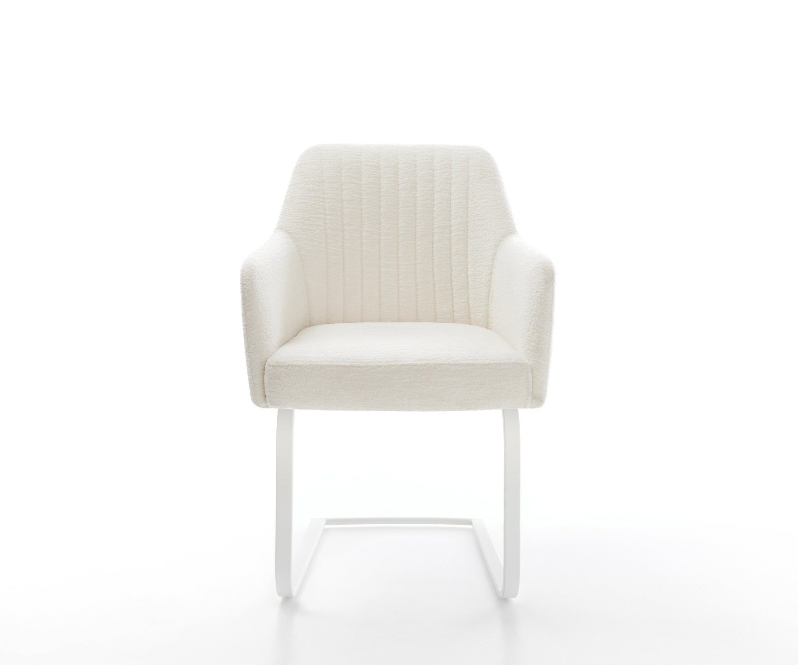 Étkezőszék Greg-Flex bouclé puha bézs konzolos lapos fehér zsákrugó - Image 2