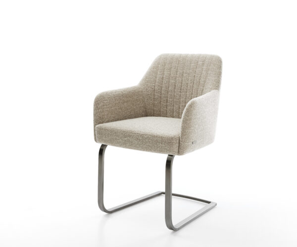 Étkezőszék Greg-Flex szövött szövet puha bézs konzolos lapos antracit zsákrugós