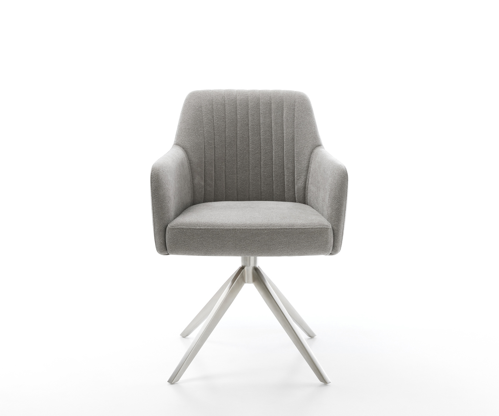 Étkezőszék Greg-Flex strukturált szövet puha szürke kereszt láb széles rozsdamentes acél 360° forgatható billenő zsákrugós matrac - Image 2