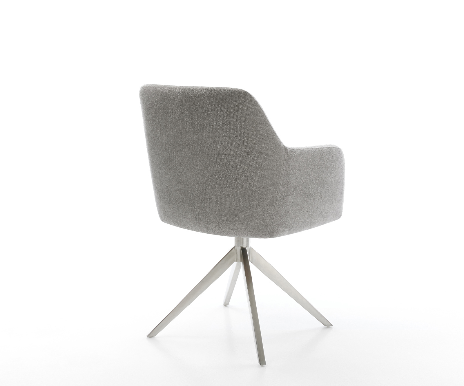 Étkezőszék Greg-Flex strukturált szövet puha szürke kereszt láb széles rozsdamentes acél 360° forgatható billenő zsákrugós matrac - Image 5