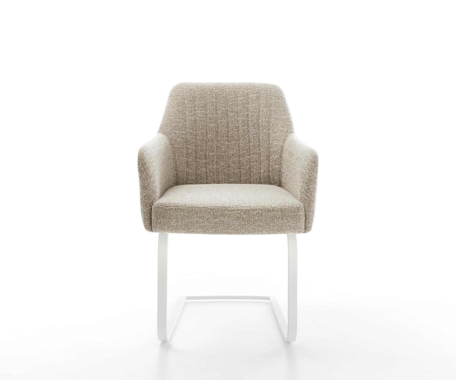 Étkezőszék Greg-Flex szövött szövet puha bézs konzolos lapos fehér zsákrugós - Image 2