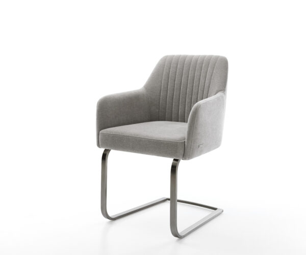 Étkezőszék Greg-Flex strukturált szövet puha szürke konzolos lapos grafit zsákrugós ülőfelület