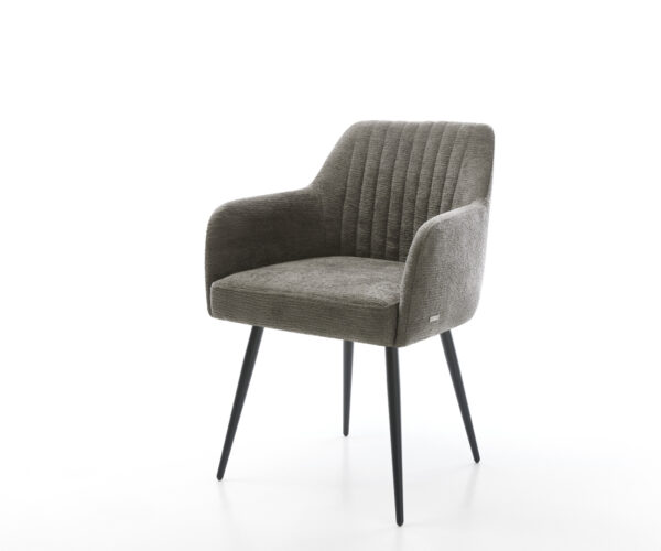 Étkezőszék Greg-Flex bouclé puha sötét bézs 4 lábas kúpos fekete zsákrugós