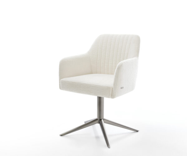 Étkezőszék Greg-Flex bouclé puha bézs kereszt láb grafit 360° forgatható billenő zsákrugó