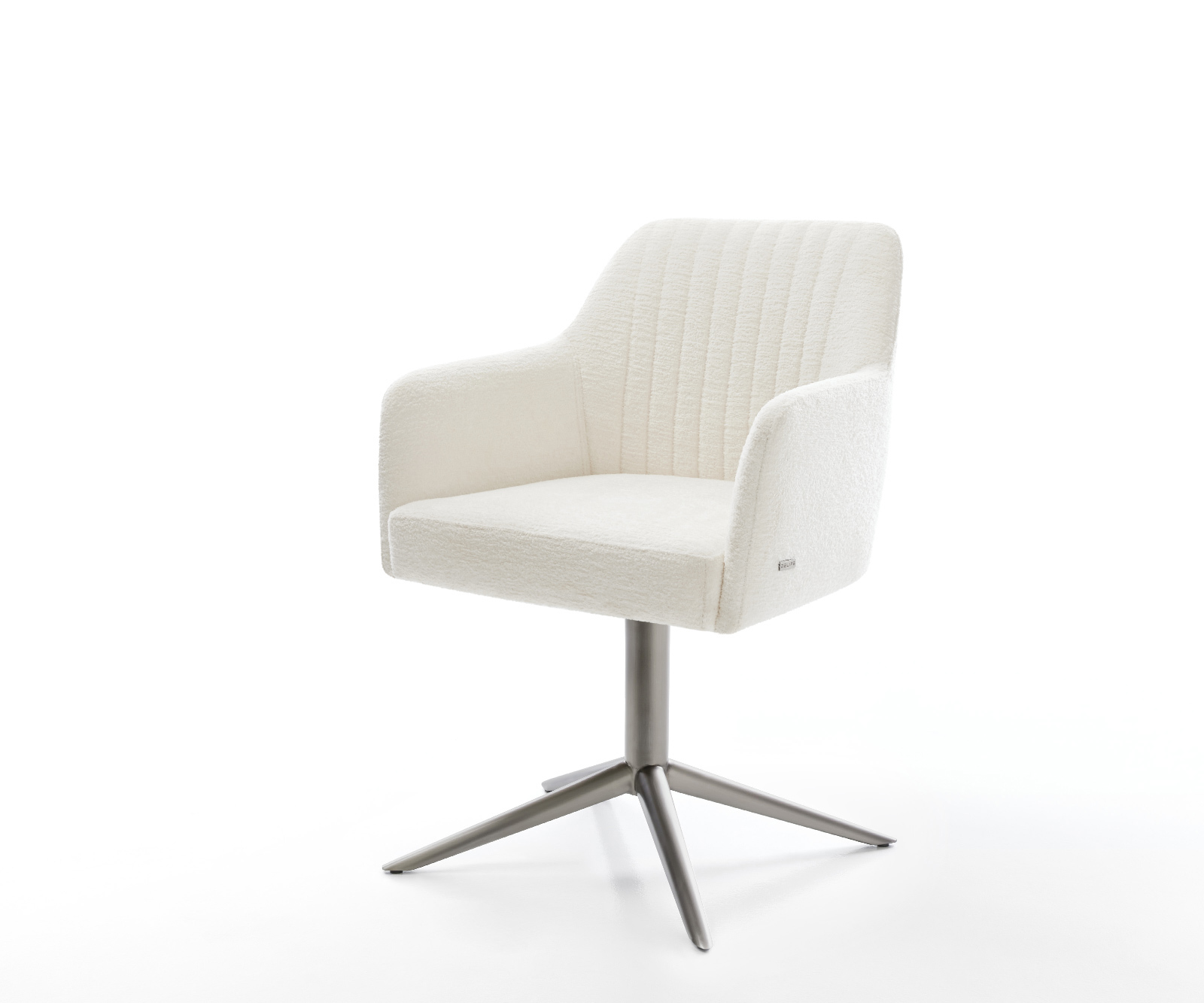 Étkezőszék Greg-Flex bouclé puha bézs kereszt láb grafit 360° forgatható billenő zsákrugó