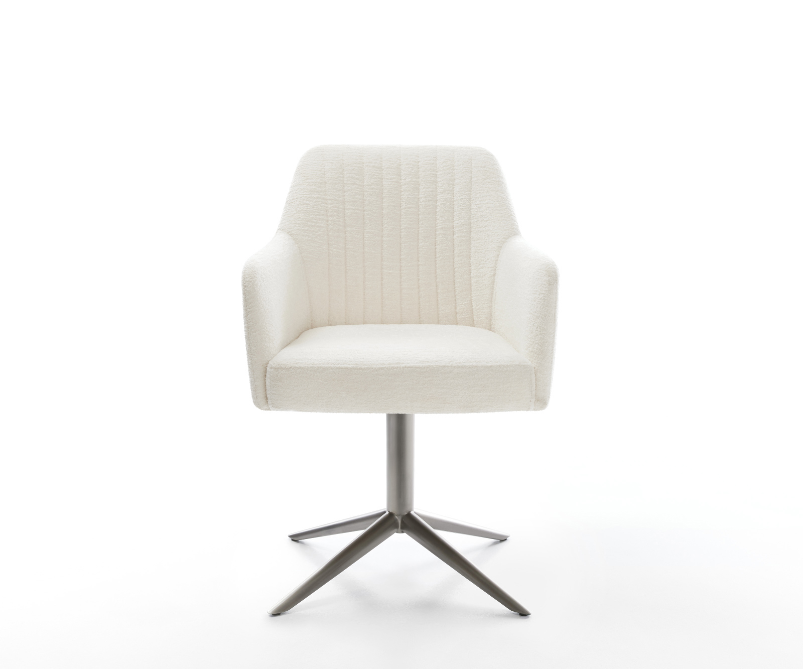 Étkezőszék Greg-Flex bouclé puha bézs kereszt láb grafit 360° forgatható billenő zsákrugó - Image 2