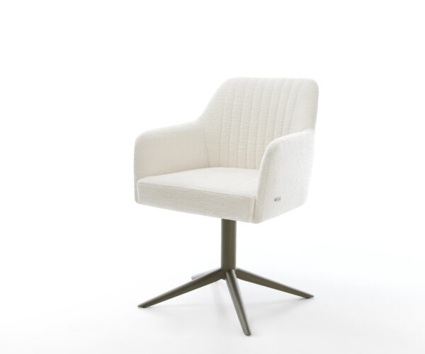 Étkezőszék Greg-Flex bouclé puha bézs kereszt láb titán színű hatvan fokban forgatható billenő zsákrugós